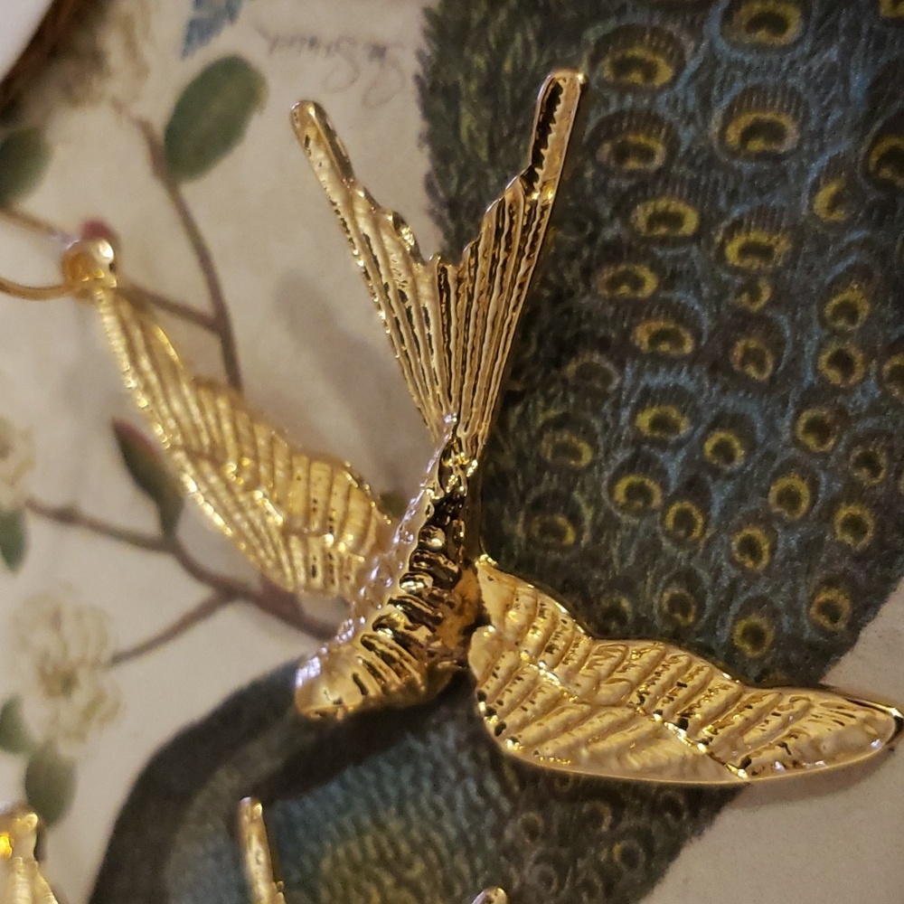 Stunning Golden Sparrow Hoop Earrings. NWT - Picture 6 of 7
